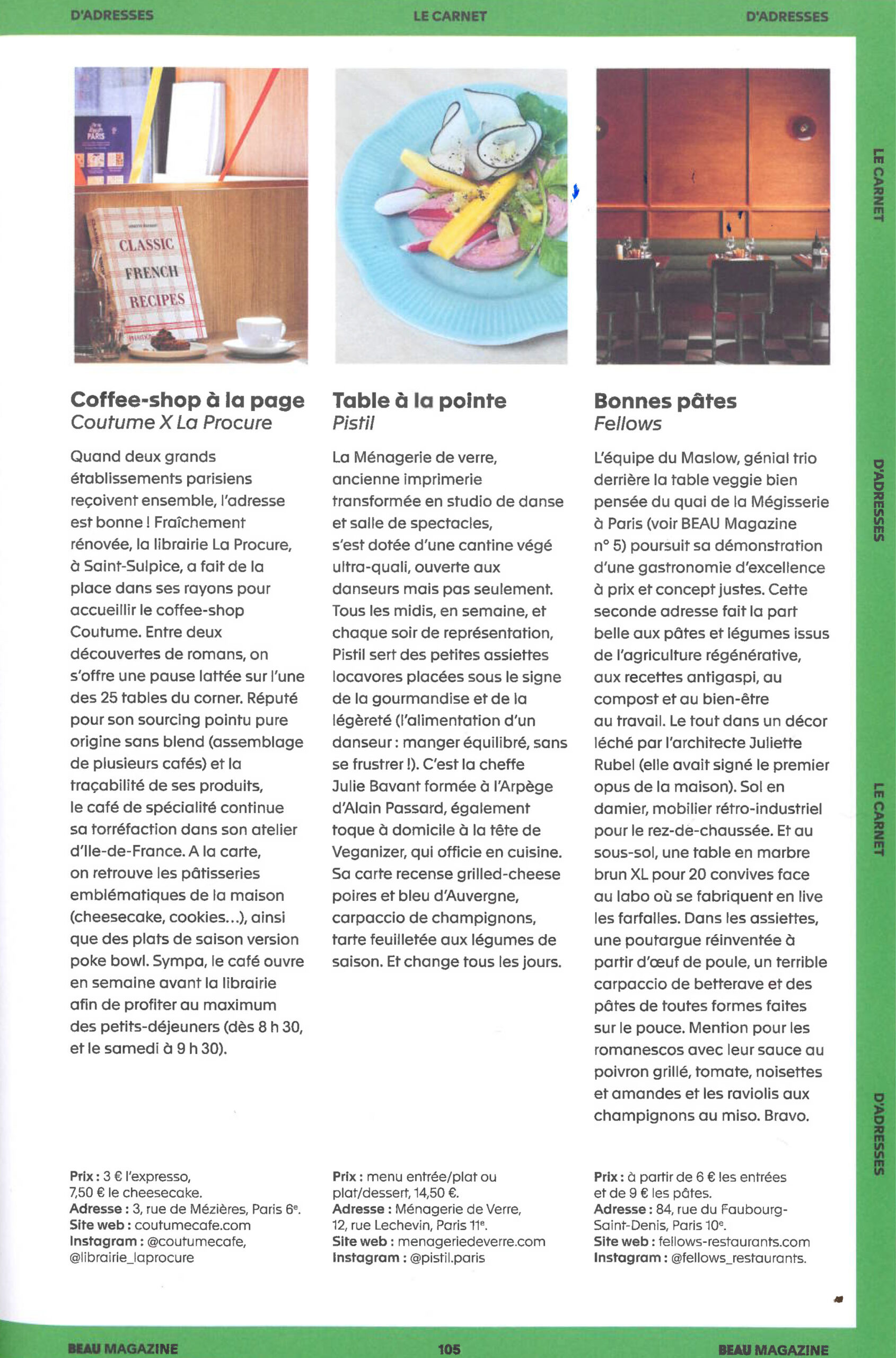 BEAU Magazine — page consacrée à Fellows